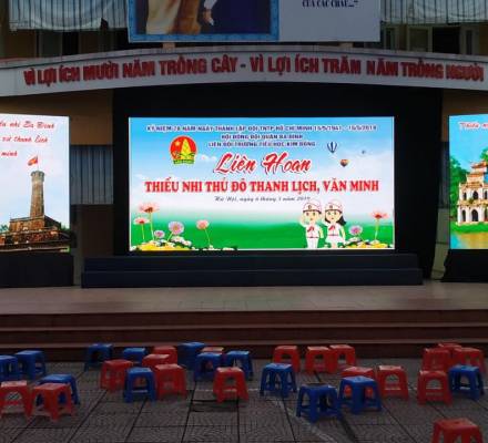 Cho thuê Màn hình LED P3 ngoài trời tại sự kiện trường tiểu học kim đồng
