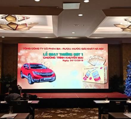 Cho thuê Màn hình LED P3 trong nhà tại sự kiện của Tổng công ty Bia Hà Nội
