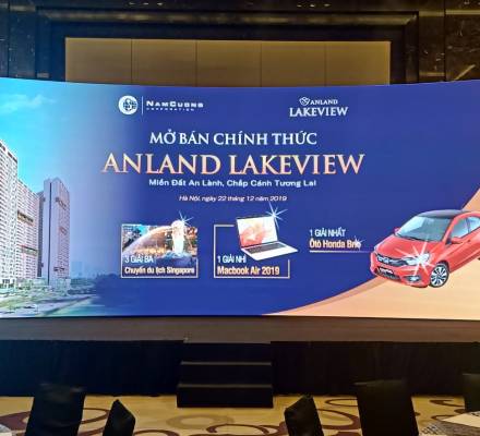 Cho thuê Màn hình LED P3 ngoài trời lắp cong tại sự kiện Anland Lakeview