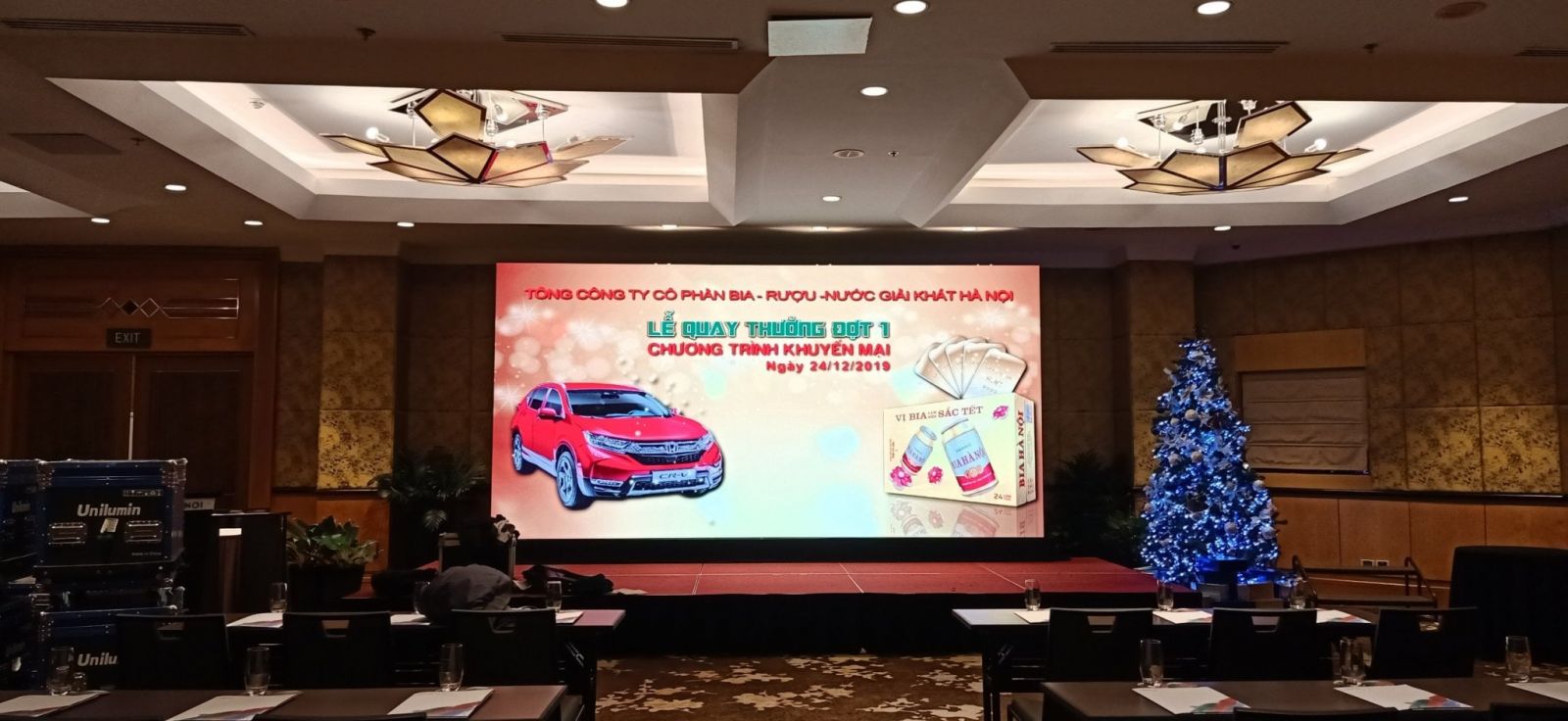 Cho thuê Màn hình LED P3 trong nhà tại sự kiện của Tổng công ty Bia Hà Nội